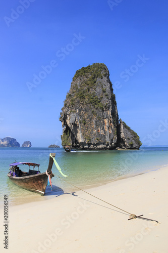 Longtail Boat Railay Beach Krabi Thailand © simon gurney