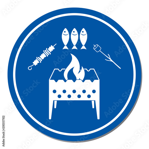 Brazier zephyr, kebab and fish icon
