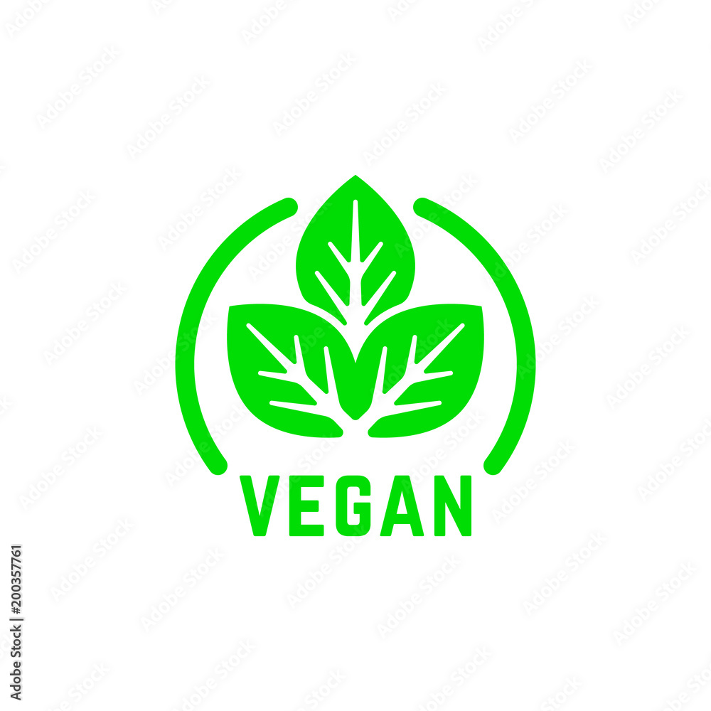 simple round vegan product green logo