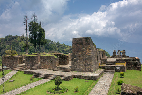 Ruins of Rabdentse Palace near Pelling, Sikkim state in India. Rabdentse was the second capital of the former kingdom of Sikkim. photo