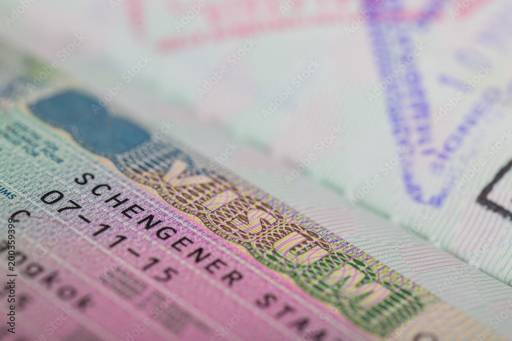 Fototapeta premium Close up Visa for entry