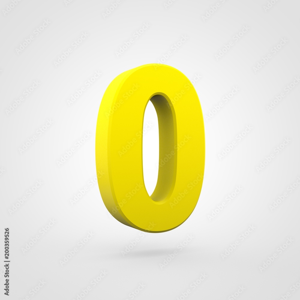 Plastic yellow number 0 isolated on white background. Plastic yellow number 0 isolated on white background.