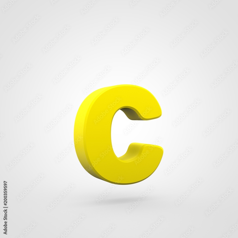 Plastic yellow letter C lowercase isolated on white background. Plastic yellow letter C lowercase isolated on white background.