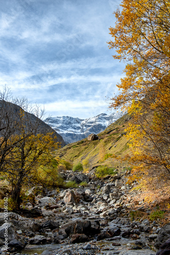 view of the cirque of Troumouse in the Pyrenees mountains