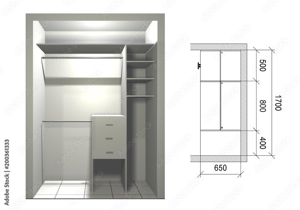 3D rendering design, inner filling, wardrobe 3D rendering design, inner filling, wardrobe