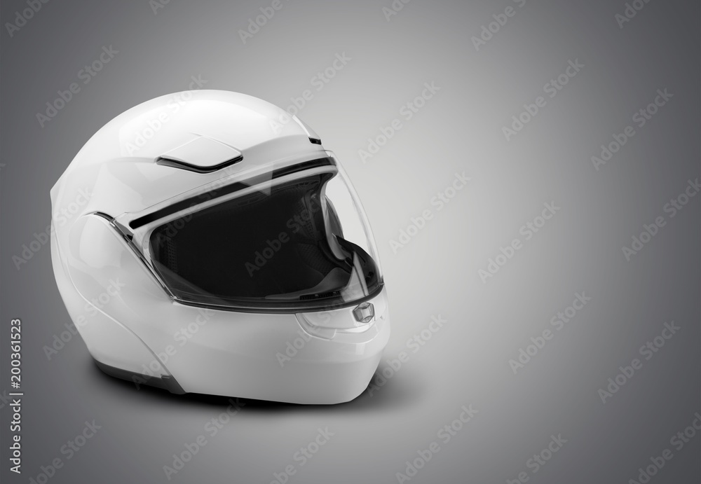 Biker helmet on wooden table Biker helmet on wooden table