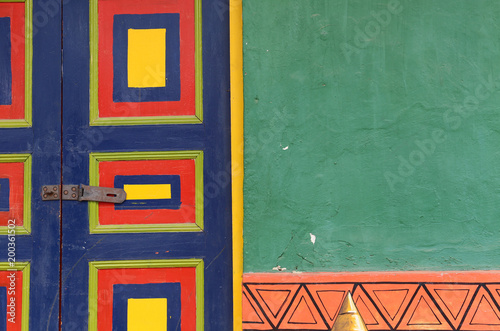 Raquira - a coloful house at the plaza - Raquira village, Colombia, 2015 photo