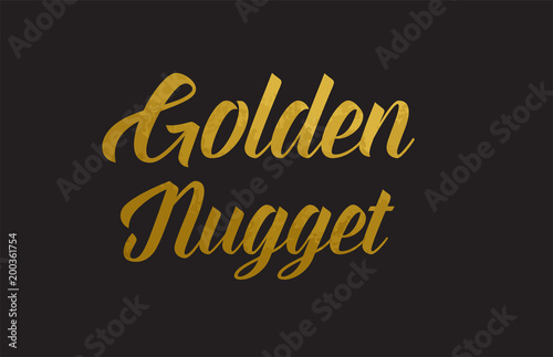 Golden Nugget gold word text illustration typography