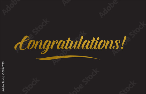 Congratulations gold word text illustration typography