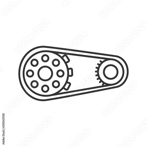 Sprocket wheel with chain linear icon