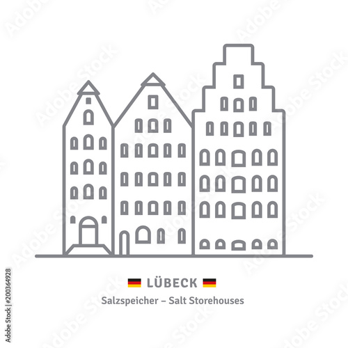 Historische Salzspeicher in Lübeck, Deutschland