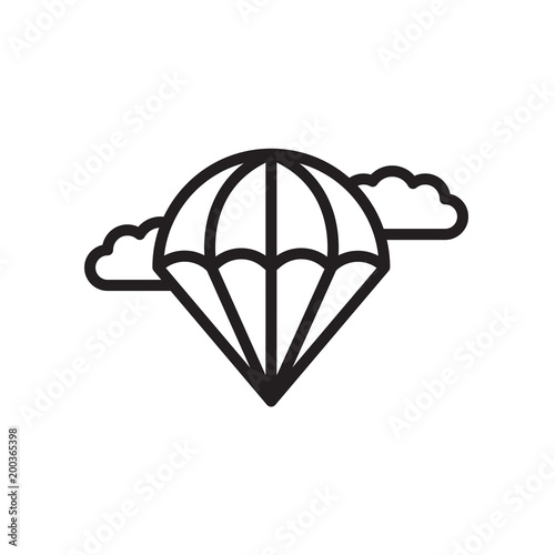 Parachute icon isolated on white background