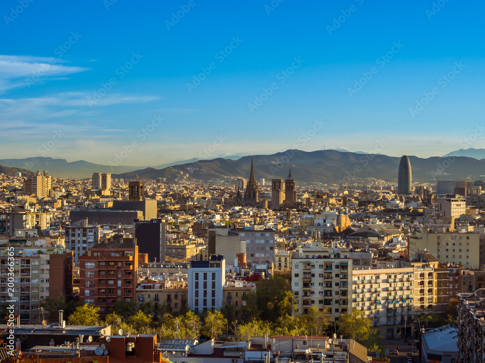 Barcelona cityscape, Spain