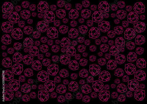 simple rose pattern on black