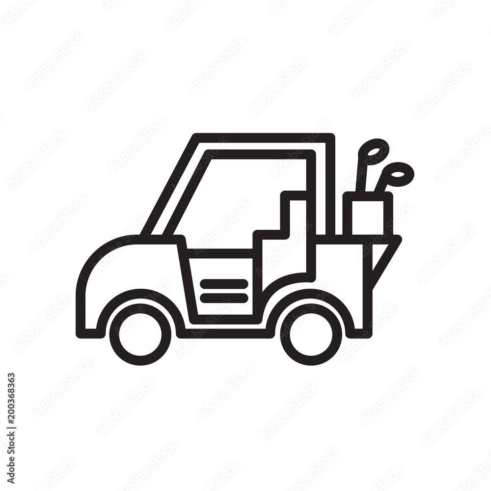 Golf car icon isolated on white background