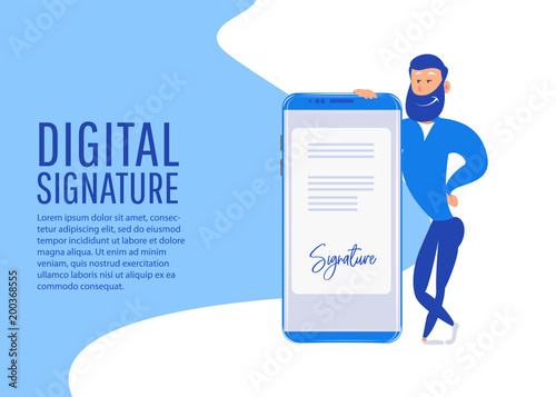 Digital signature. Creative people collection.