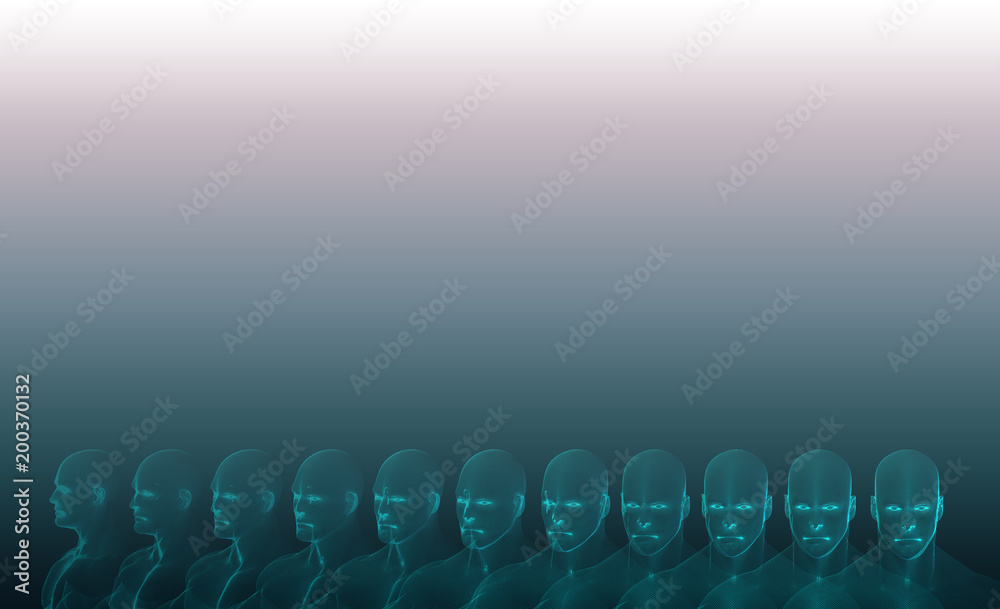 Fototapeta premium 3D rendering of Human heads