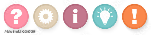 Speechbubbles Question, Work, Information, Idea & Answer Retro Color
