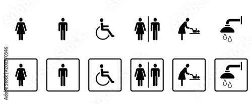 WC & Toiletten - Piktogramme (in Schwarz)