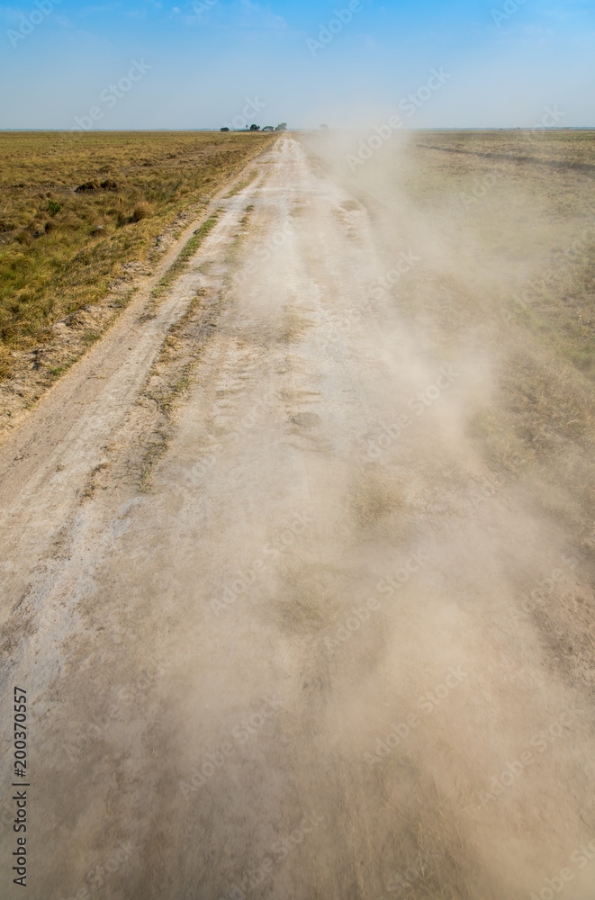 Naklejka premium Dusty track at Los Llanos