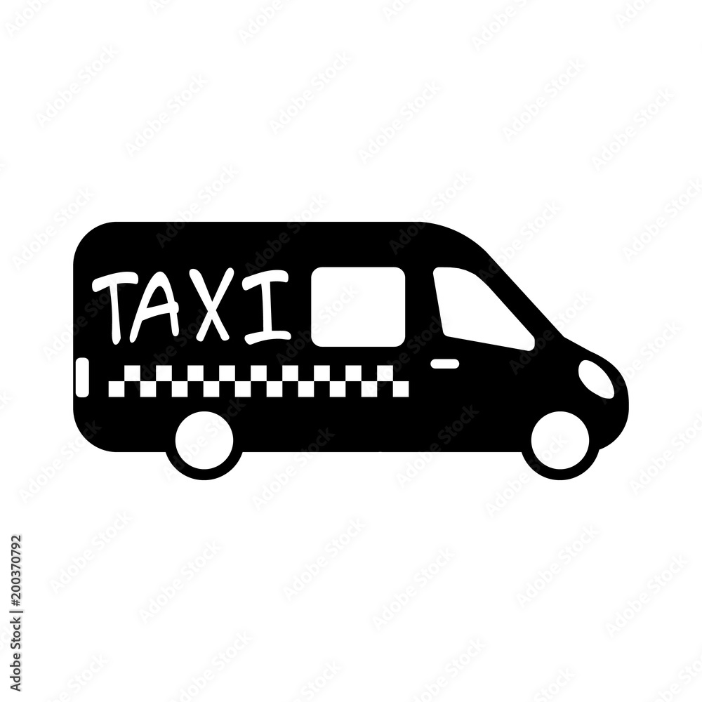 Taxi bus vector flat icon for apps and websites isolated on white. Taxi bus vector flat icon for apps and websites isolated on white.