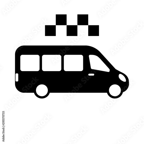 Taxi bus or taxi van vector flat icon for apps and websites