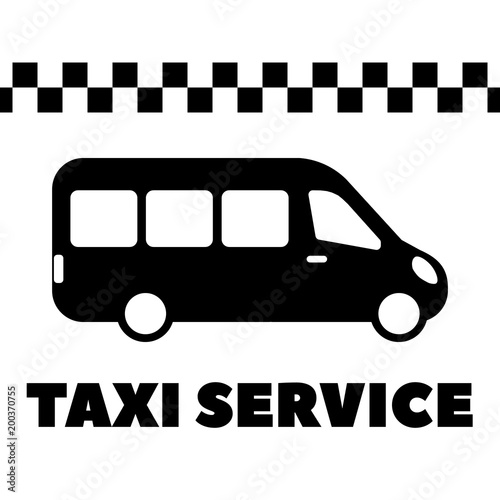 Taxi bus or taxi van vector flat icon for apps and websites for taxi service