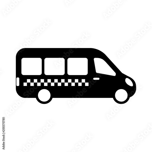 Taxi bus vector flat icon for apps and websites isolated on white.