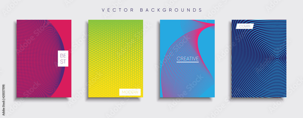 Vector cover designs. Future Poster template. Smartphone modern background set.
