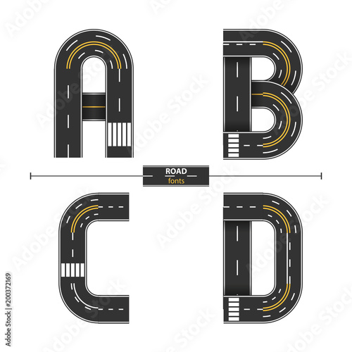 Alphabet Road in a set ABCD