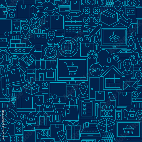 Delivery Line Seamless Pattern