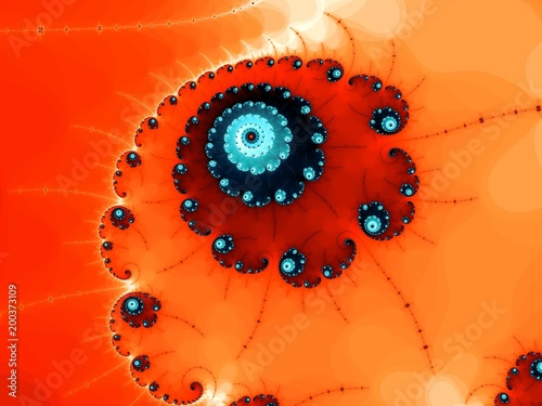 Fractal spiral in a bright colors