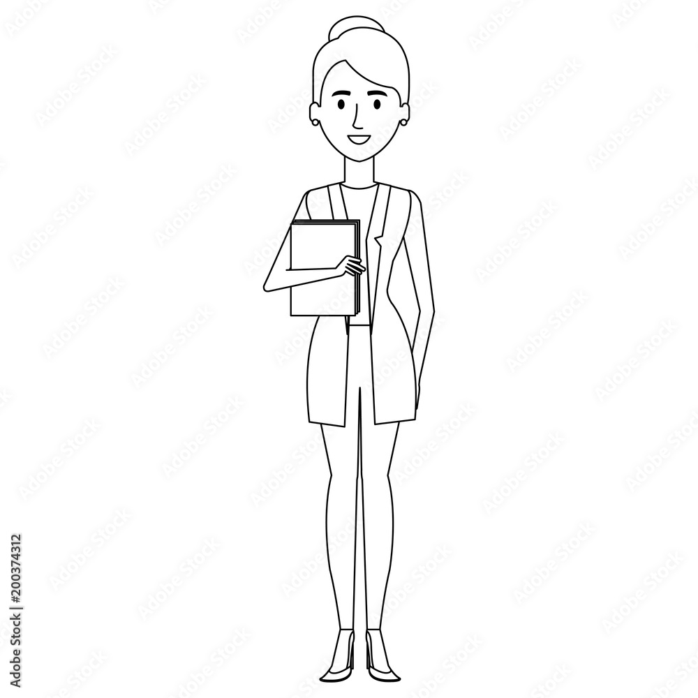 businesswoman with documents avatar character vector illustration design businesswoman with documents avatar character vector illustration design