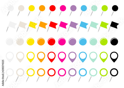 Needles, Flags, Round Pins & Magnets 11 Set Graphic