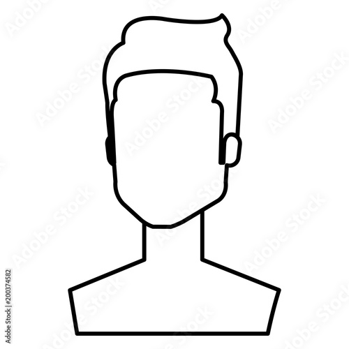 young man shirtless avatar character vector illustration design