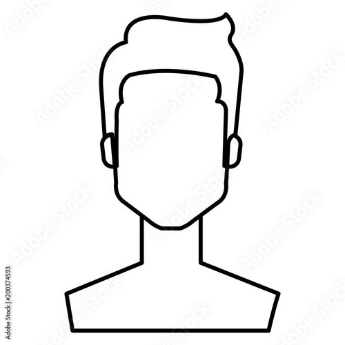 young man shirtless avatar character vector illustration design