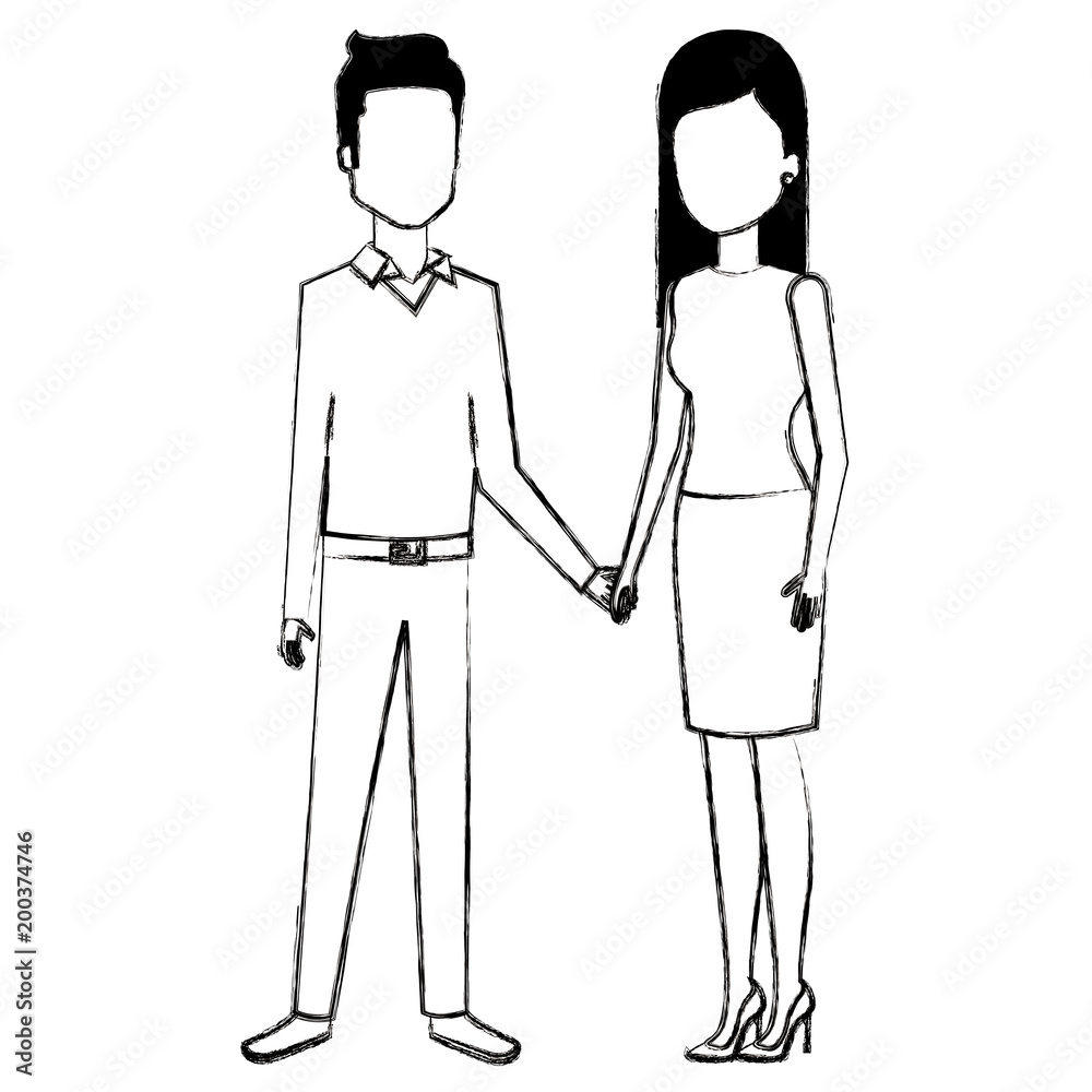 business couple avatars characters vector illustration design business couple avatars characters vector illustration design