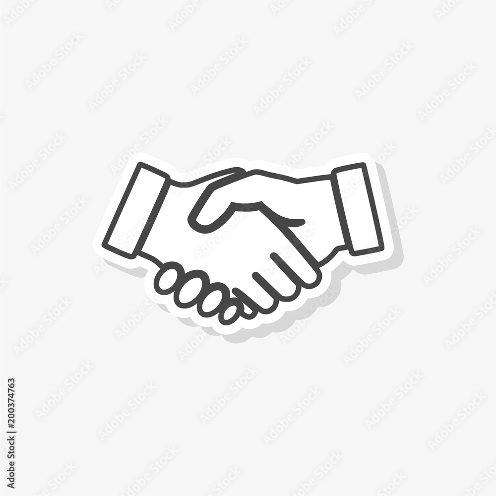 Partnership sticker, Handshake, simple vector icon Partnership sticker, Handshake, simple vector icon