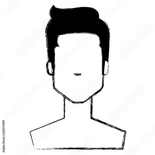 young man shirtless avatar character vector illustration design