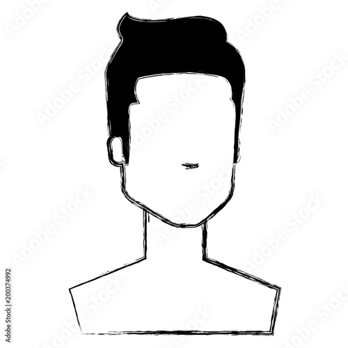 young man shirtless avatar character vector illustration design