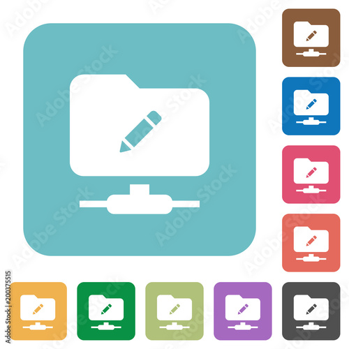 FTP rename rounded square flat icons