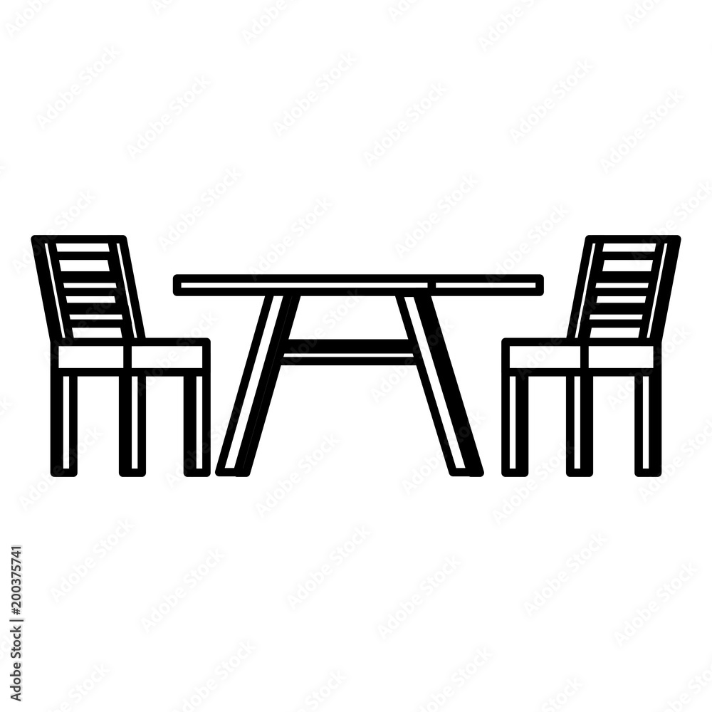wooden table with chairs vector illustration design wooden table with chairs vector illustration design