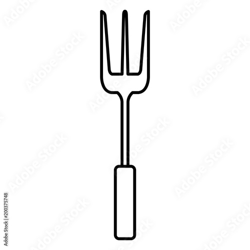grill fork cutlery icon vector illustration design