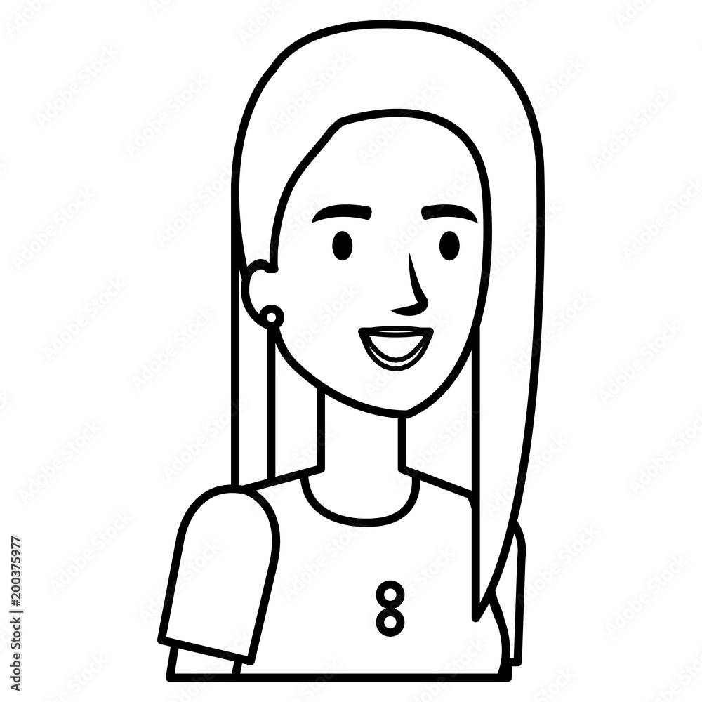 beautiful woman avatar character vector illustration design