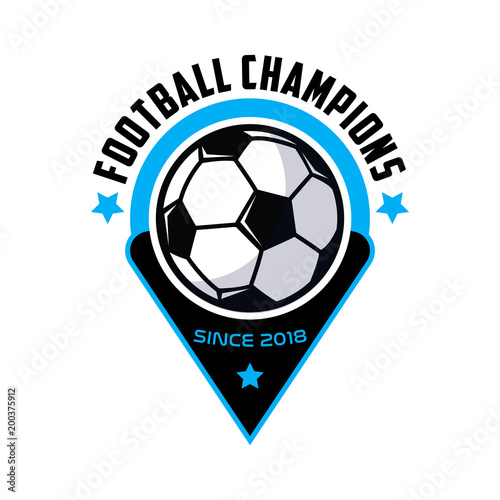 football soccer, logo badges emblem soccer champions
