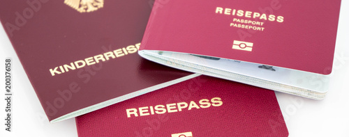 different german passports with the german word Reisepass photo