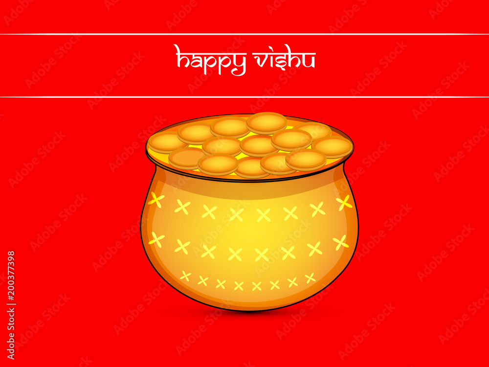 illustration of Indian State kerala Hindu festival Vishu Background Stock  Vector | Adobe Stock