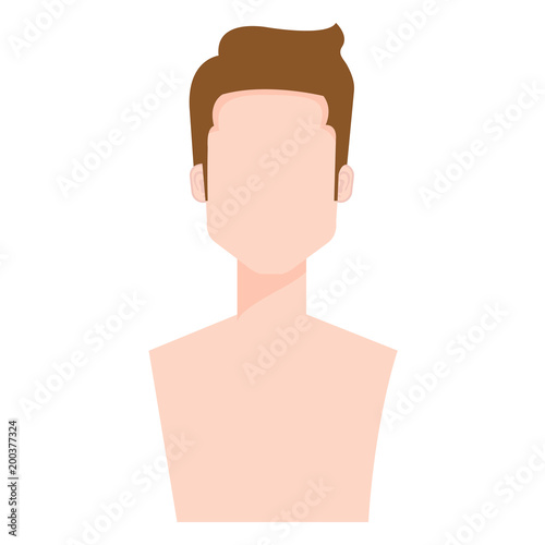 young man shirtless avatar character vector illustration design