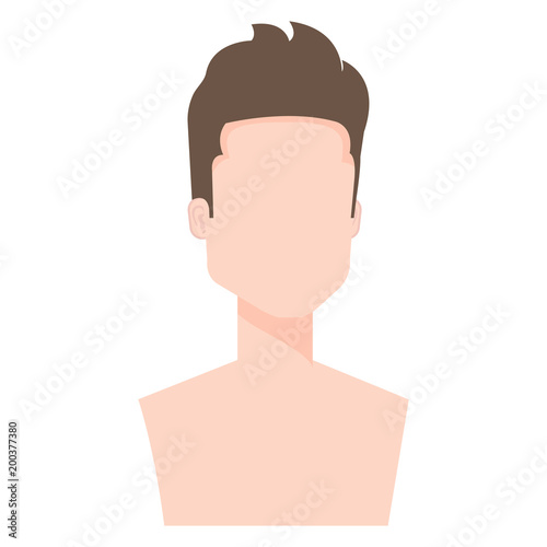 young man shirtless avatar character vector illustration design