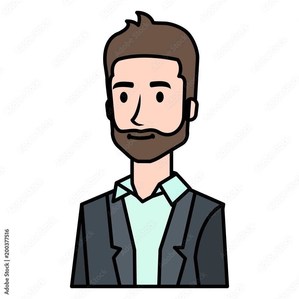 businessman with beard avatar character icon vector illustration design